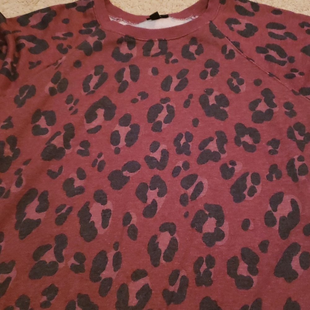 Torrid leopard print pullover sweatshirt